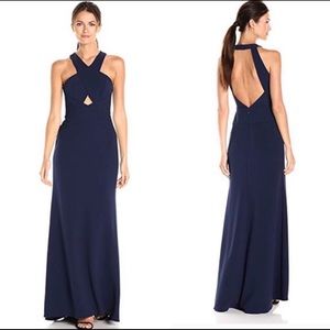 BCBGMAXAZRIA Solome Cutout Blue Maxi Dress 4 NWT
